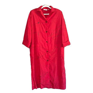 Vintage Carolyn Dewey Paint Splatter Dewey Designs Red Light Coat Wearable Art